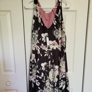 Floral  Draped  Dress